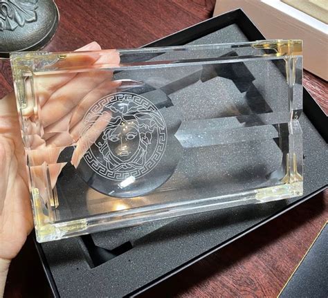 versace ashtray glass|versace cigar ashtray.